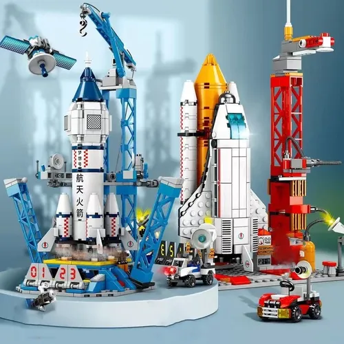 DIY Raumschiff Baustein Spielzeug Luft-und Raumfahrt Lanch Center Modell Puzzle Set Ziegel Spielzeug