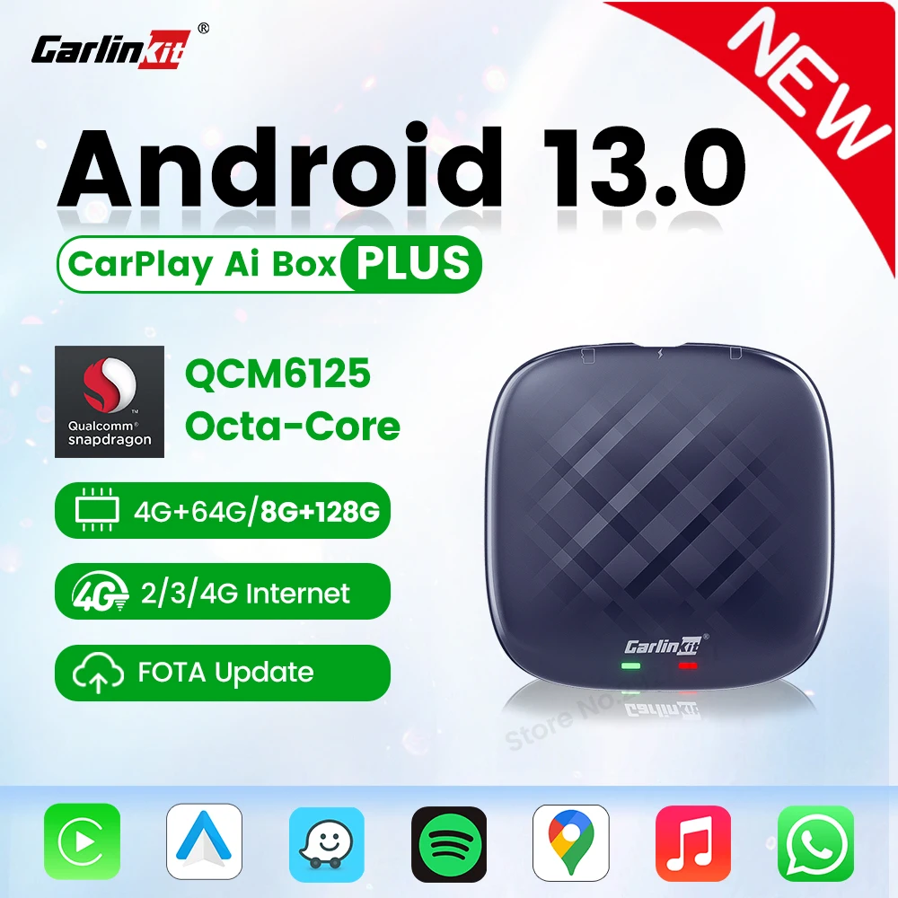 CarlinKit CarPlay Ai TV Box Android 13 Plus QCM6125 Drahtlose CarPlay Android Auto Car Play Streaming Box für Online Video 4GLTE Image