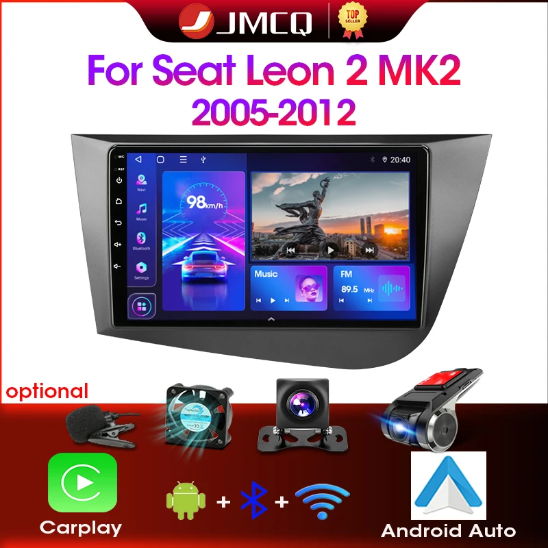 Jmcq 2 din Autoradio Multimedia-Player für Sitz Leon 2 mk2 2012-2016 Android 12 4g GPS Wifi Navigation Stereo Head Unit Carplay Image