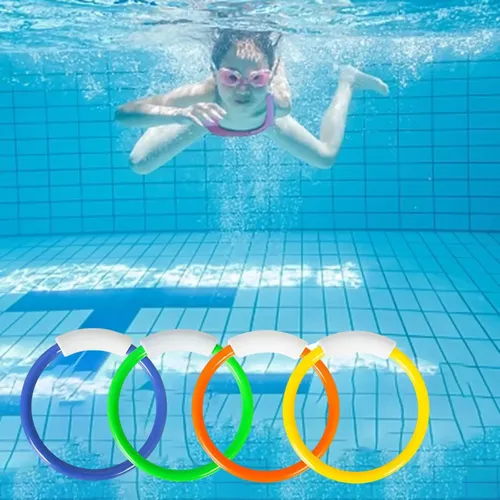 4x Tauch ringe für Pool Multi Spielzeug Wasserspiel zeug für Kinder Unterwasser Tauch ringe zum