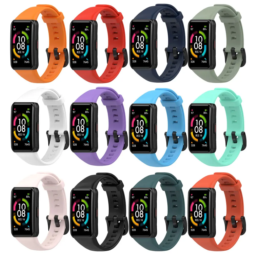 Silikon Strap Für Huawei Band 6/6 Pro Strap Smart Uhr Einstellbare Armband Ersatz Correa Armband Honor Band 6 Strap Image