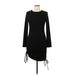 BTFBM Casual Dress - Sweater Dress: Black Solid Dresses - Women's Size Medium