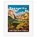 Yosemite - United Air Lines - Yosemite Falls and Yosemite National Park - Vintage Airline Travel Poster by Joseph FehÃ©r c.1945 - Fine Art Rolled Canvas Print 11in x 14in