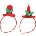 Christmas Toys Headbands Mini Hat Hair Bands Santa Caps Holiday Headbands Costume Hair Accessories for Kids Adult Cosplay Christmas Party(2pcs red)