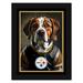 Pittsburgh Steelers 12'' x 16'' Framed Dog In Jersey Print