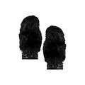 Goldbergh Hill Faux Fur Mittens in Black. Size 8.
