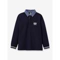 Rugby Shirt in Organic Cotton for Boys, by CYRILLUS navy blue