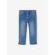 Cropped Denim Trousers with Embroidered Flowers for Girls stone