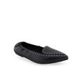 Wide Width Women's Dee Casual Flat by Aerosoles in Black Leather (Size 7 1/2 W)