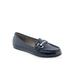 Wide Width Women's Day Drive Casual Flat by Aerosoles in Navy Patent Pewter (Size 8 1/2 W)