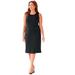 Plus Size Women's Ponte Sleeveless Shift Dress by Catherines in Black (Size 0X)