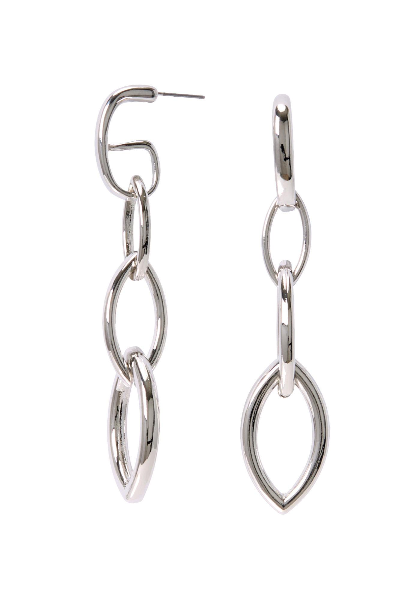 Women's Drop Chain Earrings by Accessories For All in Silver