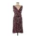Fame And Partners Casual Dress - Wrap V Neck Sleeveless: Burgundy Dresses - Women's Size 6