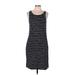 Vince. Casual Dress - Sheath Scoop Neck Sleeveless: Gray Stripes Dresses - Women's Size Large