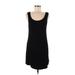 Logo Layers Casual Dress - Shift Scoop Neck Sleeveless: Black Print Dresses - Women's Size Medium