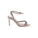 Saks Fifth Avenue Heels: Tan Print Shoes - Women's Size 8 - Open Toe