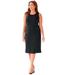 Plus Size Women's Ponte Sleeveless Shift Dress by Catherines in Black (Size 0X)