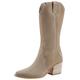 Westernstiefel PAUL GREEN Gr. 40,5, XS-Schaft, beige (hellbeige) Damen Schuhe Cowboystiefel Reißverschlussstiefel Schmalschaftstiefel