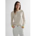 Rundhalspullover CECIL Gr. XL (44), beige (soya melange) Damen Pullover Rundhalspullover