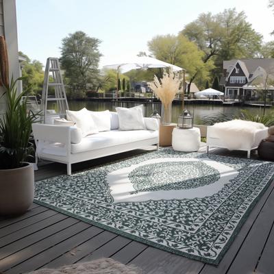 Teppich ELLE DECORATION "Meekly Wendeteppich", grün, B:200cm H:5mm L:290cm, Polypropylen, Teppiche, Flachgewebe, In-& Outdoor, Modern, beidseitig, Balkon, Wohnzimmer Image
