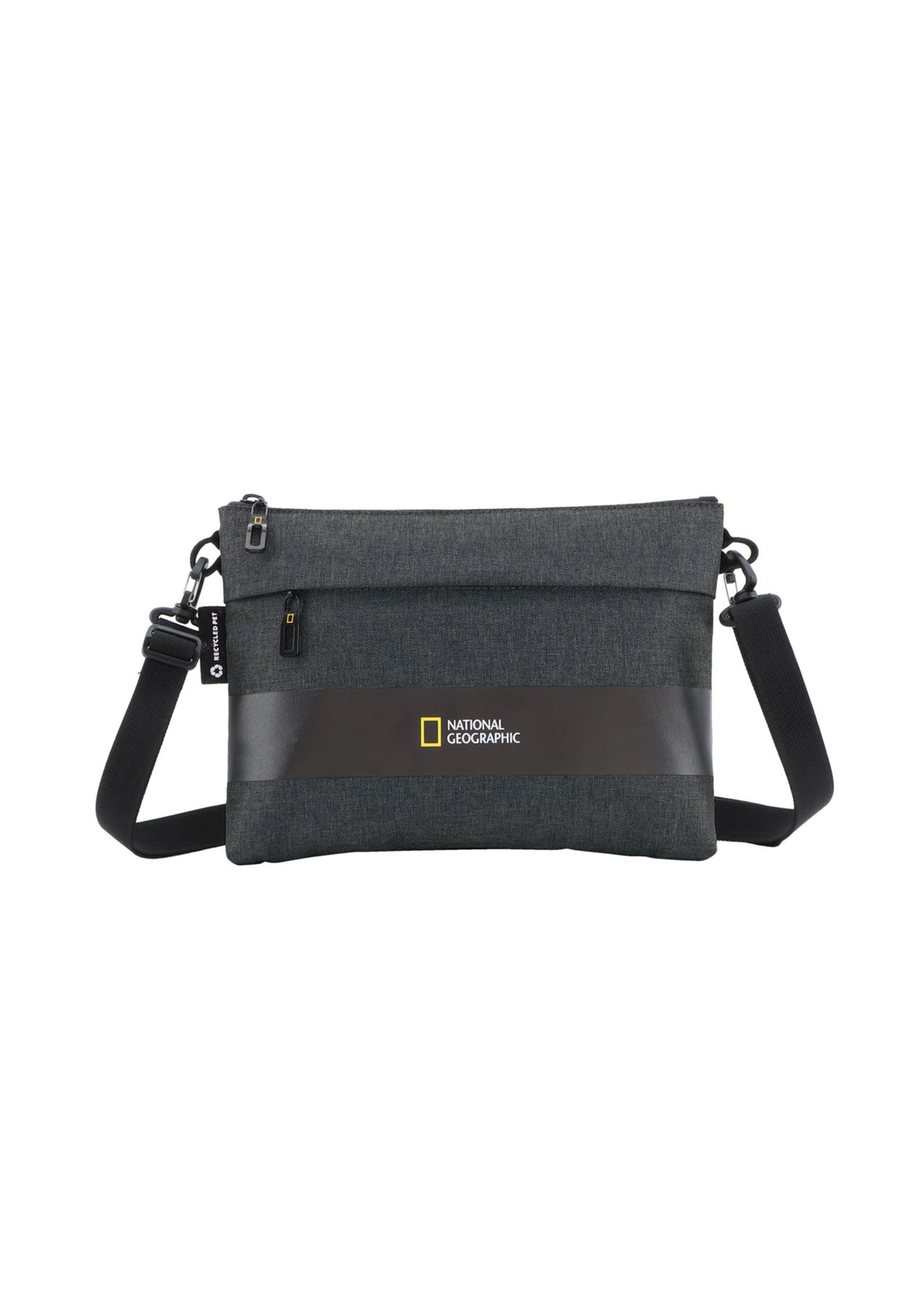 Schultertasche NATIONAL GEOGRAPHIC "SHADOW", Damen, Gr. B/H/T: 2,5cm x 21cm x 28cm, grau (anthrazit), Kunstfaser, Taschen, Mit hoher Umweltbilanz Image