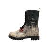 Schnürboots DOGO "Zipsy High-Top Boots Owls Family Damen Stiefeletten", Damen, Gr. 38, Normalschaft, blau (blau, grau), Lederimitat, Schuhe, Vegan