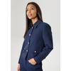 Kurzblazer ANISTON SELECTED, Damen, Gr. 38, blau (dunkelblau), Web, Obermaterial: 95% Polyester, 5% Elasthan. Futter: 100% Polyester, unifarben, elegant, lässig geschnitten taillenbedeckt, Langarm, Blazer, mit rosegoldfarbenen Knöpfen