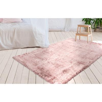 Teppich ME GUSTA "Tender 125", rosa (puderrosa), B:80cm H:52mm L:150cm, Obermaterial: 50% Modacryl, 50% Polyester, Teppiche, Kuscheliger & gemütlicher Teppich, UNI-Farben,Fußbodenheizung geeignet Image