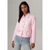 Kurzblazer ANISTON SELECTED, Damen, Gr. 34, rosa, Web, Obermaterial: 95% Polyester, 5% Elasthan. Futter: 100% Polyester, unifarben, elegant, lässig geschnitten taillenbedeckt, Langarm, Blazer, mit rosegoldfarbenen Knöpfen