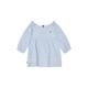 Sommerkleid TOMMY HILFIGER "BABY ITHACA DRESS L/S" Gr. 80, N-Gr, blau (copenhagen blue, white) Baby Kleider Langarm