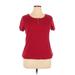 Croft & Barrow Short Sleeve Henley Shirt: Red Polka Dots Tops - Women's Size X-Large