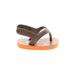 Old Navy Sandals: Slip On Platform Boho Chic Orange Print Shoes - Kids Girl's Size 1