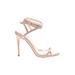 Lulus Heels: Tan Print Shoes - Women's Size 6 1/2 - Open Toe