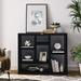 Open Wooden Open Shelf Bookcase with 7 Cube Storage Spaces