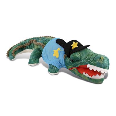 DolliBu Green Alligator Police Officer Plush with Cop Uniform and Cap - 18 inches