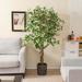 Costway 63 inch Artificial Ficus Tree Faux Indoor Plant in Nursery Pot - See Details