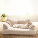 26in Fluffy Pet Couch Bed Washable Cat Beds with Non-Slip Bottom