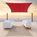 ColourTreeUSA Square Custom Size Red Sun Shade Sail HDPE Mesh Fabric Screen Canopy UV Block 190 GSM