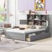 Full Size Platform Bed with Charging Station, Storage Headboard and 4 Drawers