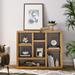 Open Wooden Open Shelf Bookcase with 7 Cube Storage Spaces