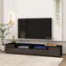 Minimalist Design TV Stand with LED Lights and Shelves, Modern Universal Entertainment Center, High Gloss TV Cabinet for 90" TV
