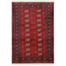 Rustic Bokhara Beckham Red Beige Hand Knotted Rug - 4'0'' x 6'4''