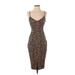 Likely Casual Dress - Midi Scoop Neck Sleeveless: Brown Leopard Print Dresses - Women's Size 2