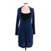 Papillon Casual Dress - Sweater Dress: Blue Dresses - Women's Size Medium