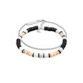 KUZZOI - Herren Armband-Set Heishi Perlen 925 Silber Herrenschmuck