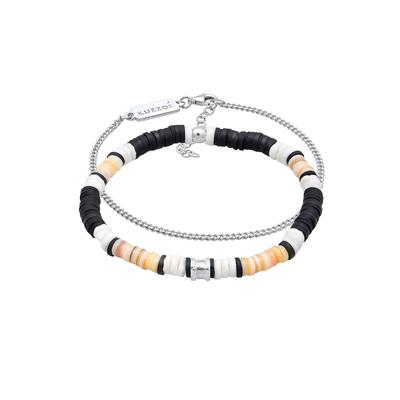 KUZZOI Herren Armband-Set Heishi Perlen 925 Silber 19 Image