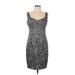 Trina Turk Casual Dress - Sheath V Neck Sleeveless: Gray Dresses - Women's Size 10