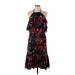 Jason Wu Collective Cocktail Dress - Mini Halter Sleeveless: Black Floral Dresses - Women's Size 10