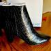 Nine West Shoes | Nine West Black Croco Print Ankle Boots Size 10.5 | Color: Black | Size: 10.5