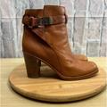 Coach Shoes | Coach Kasandra Chestnut Brown Leather Block High Heel Ankle Boots A7094 Size 8b | Color: Brown | Size: 8